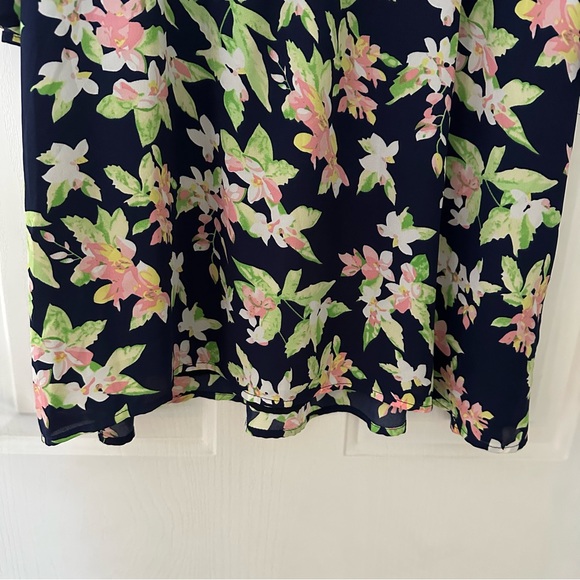 Umgee Navy Floral Boho Bell Sleeve Dress Large - Picture 5 of 11